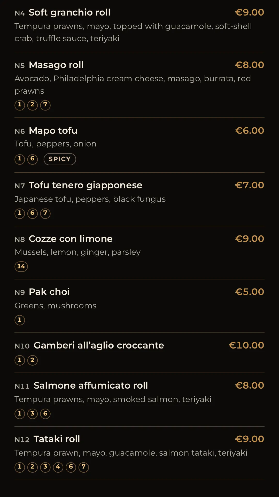 Full menu, page 2 of 32
