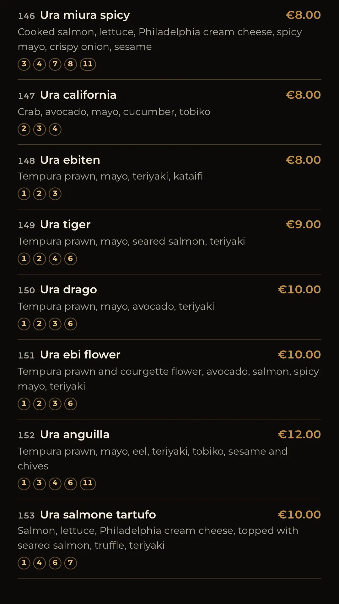 Full menu, page 14 of 32