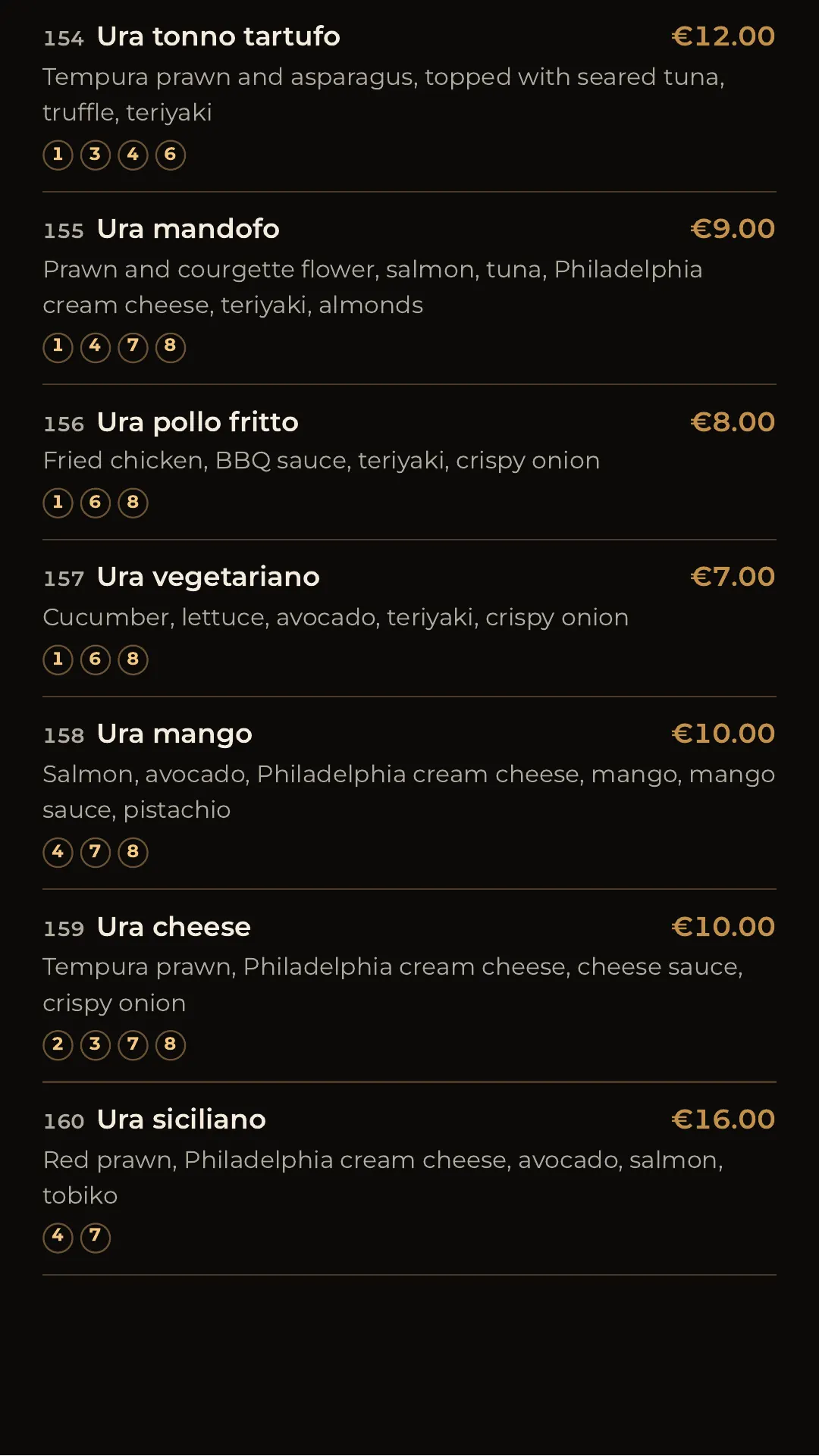 Full menu, page 15 of 32