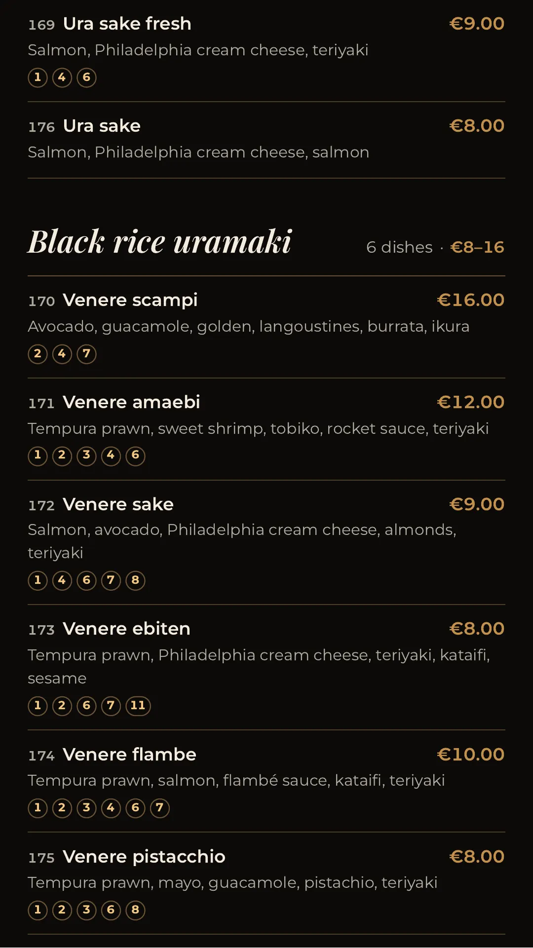 Full menu, page 17 of 32