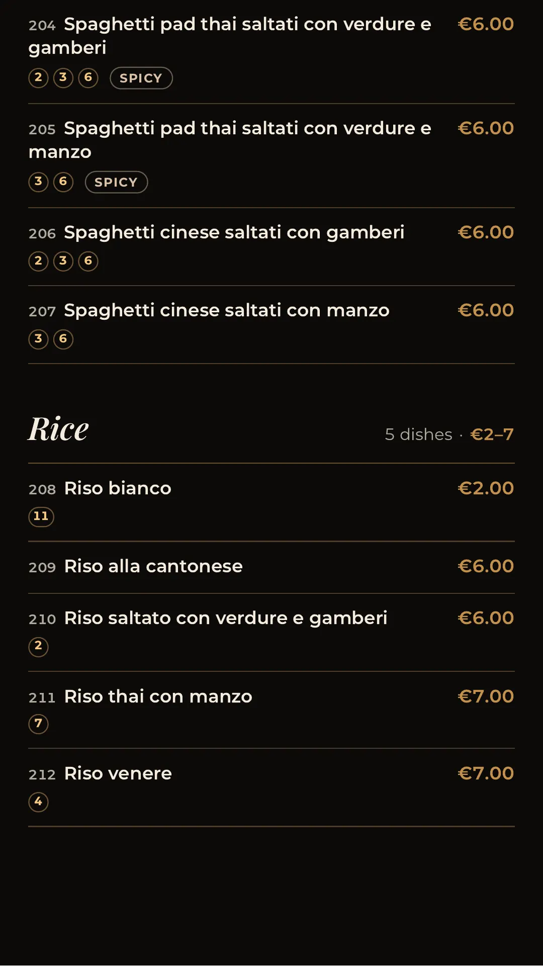 Full menu, page 22 of 32