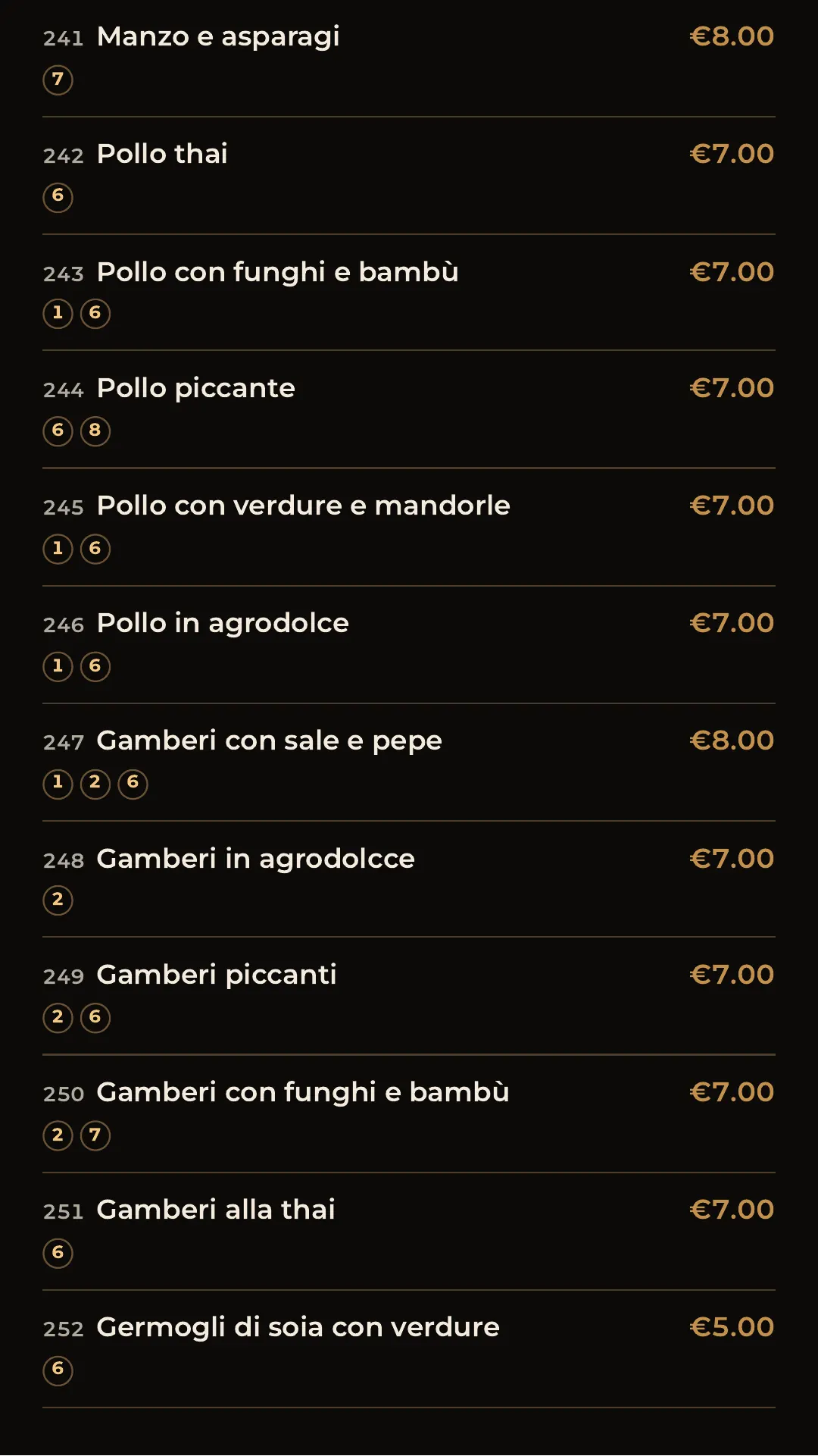 Full menu, page 24 of 32